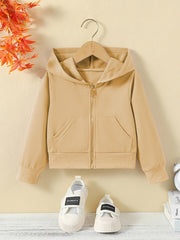 Casual Hoodie Boys Girls Sweatshirt Top Zipper Up Pockets Gift