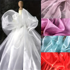 Wide Water Gloss Yarn Glitter Organza Fabric for Wedding Dress
