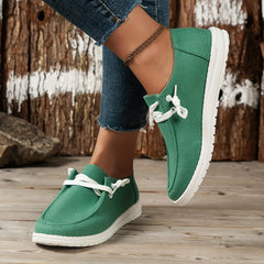 Women's Slip-On Canvas Shoes Round Toe Loafers Casual Walking Flats