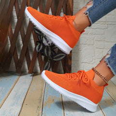 Woven Athletic Running Shoes Lace up Outdoor Casual Sneakers Women's