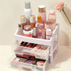 Makeup Organizer Vanity with 2 Drawers Skincare Lipsticks Jewelry Nail Care