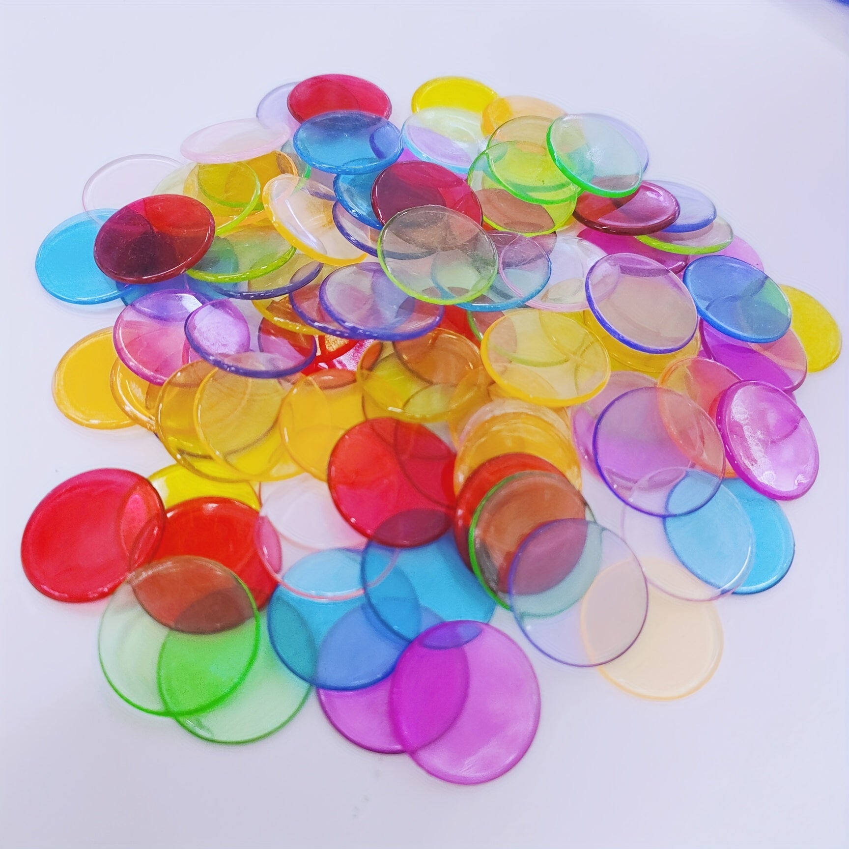 100pcs Transparent Plastic Round Game Markers