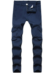 Men's Slim Fit Cargo Navy Jeans