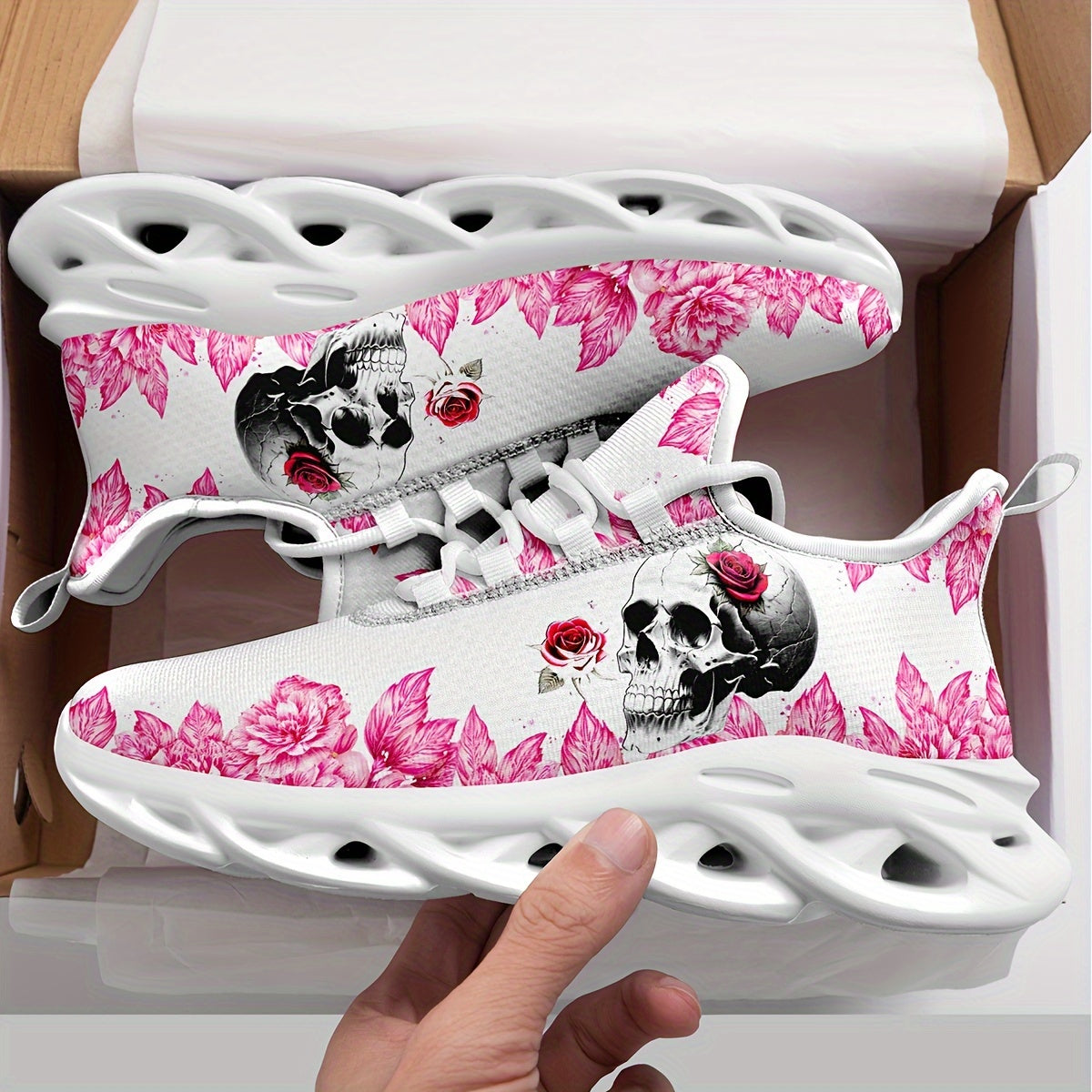 Skull & Rose Lightweight Breathable High Top Running Shoes