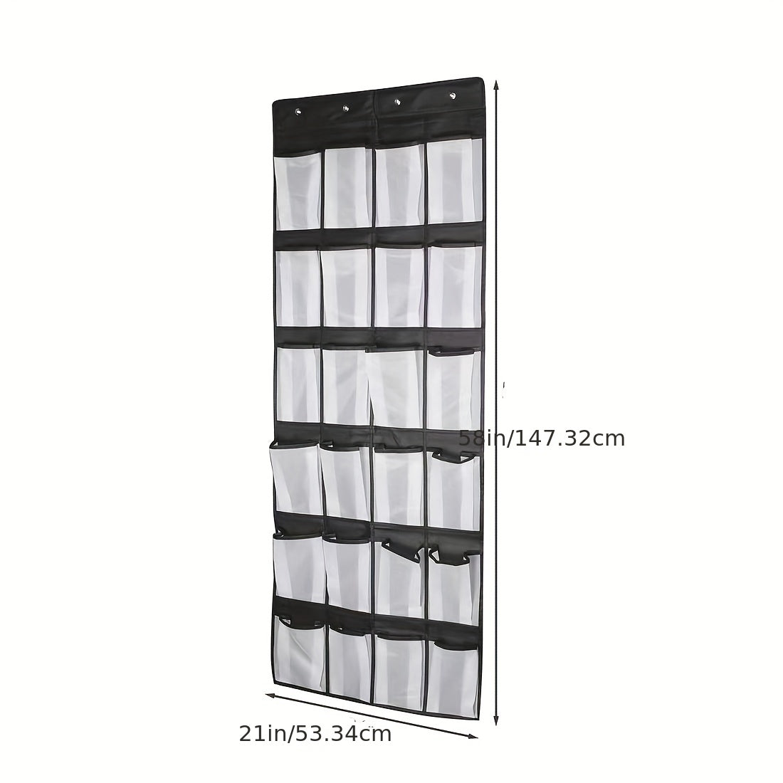 24 Grid Large Transparent Door Shoe Rack with Crystal Pocket, Wardrobe Hangers