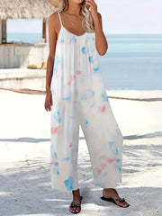 Tie Dye Round Neck Wide Leg Jumpsuit