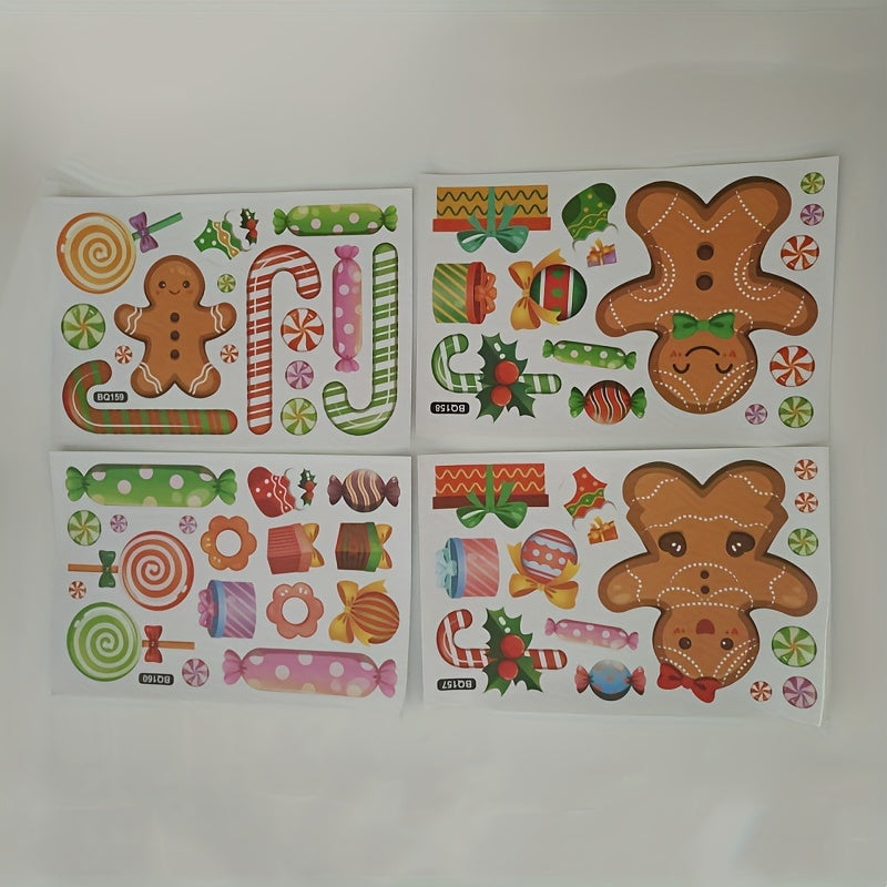 Christmas Glass Stickers Candy Man Candy Stick Static Stickers