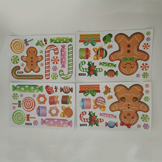 Christmas Glass Stickers Candy Man Candy Stick Static Stickers