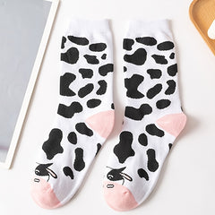 5 Pairs Mixed Pattern Casual Mid Tube Socks Women's Stockings