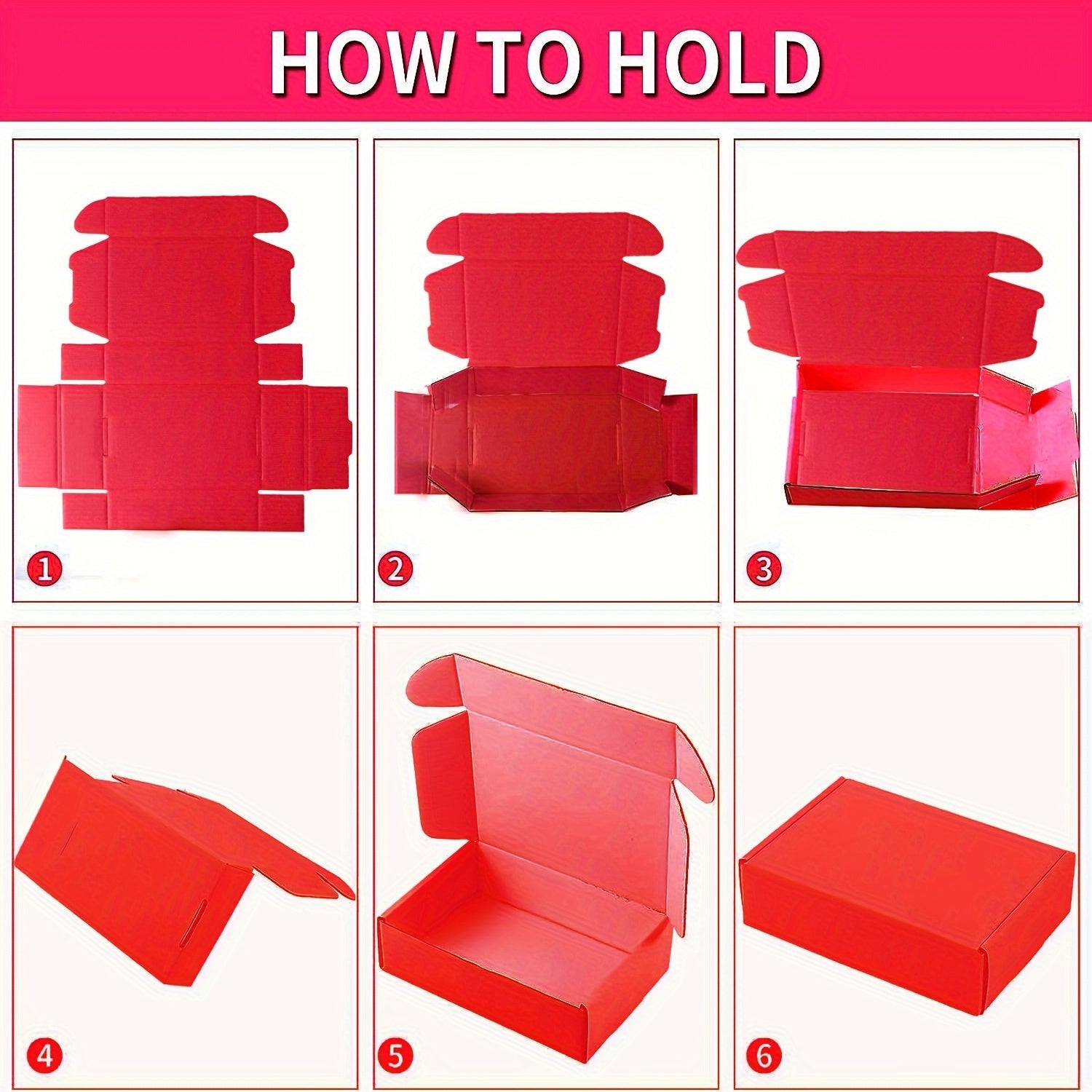 50pcs Red Small Mailer Boxes for Small Business Packaging