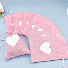 10pcs Love Linen Western Wedding Candy Bag Bundle Gift Bag