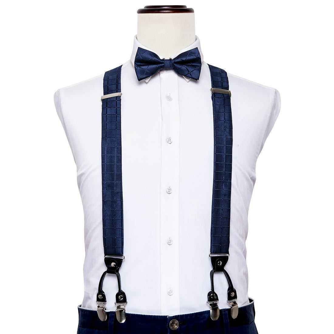 Barry Wang Plaid Cartoon Solid Suspenders Set