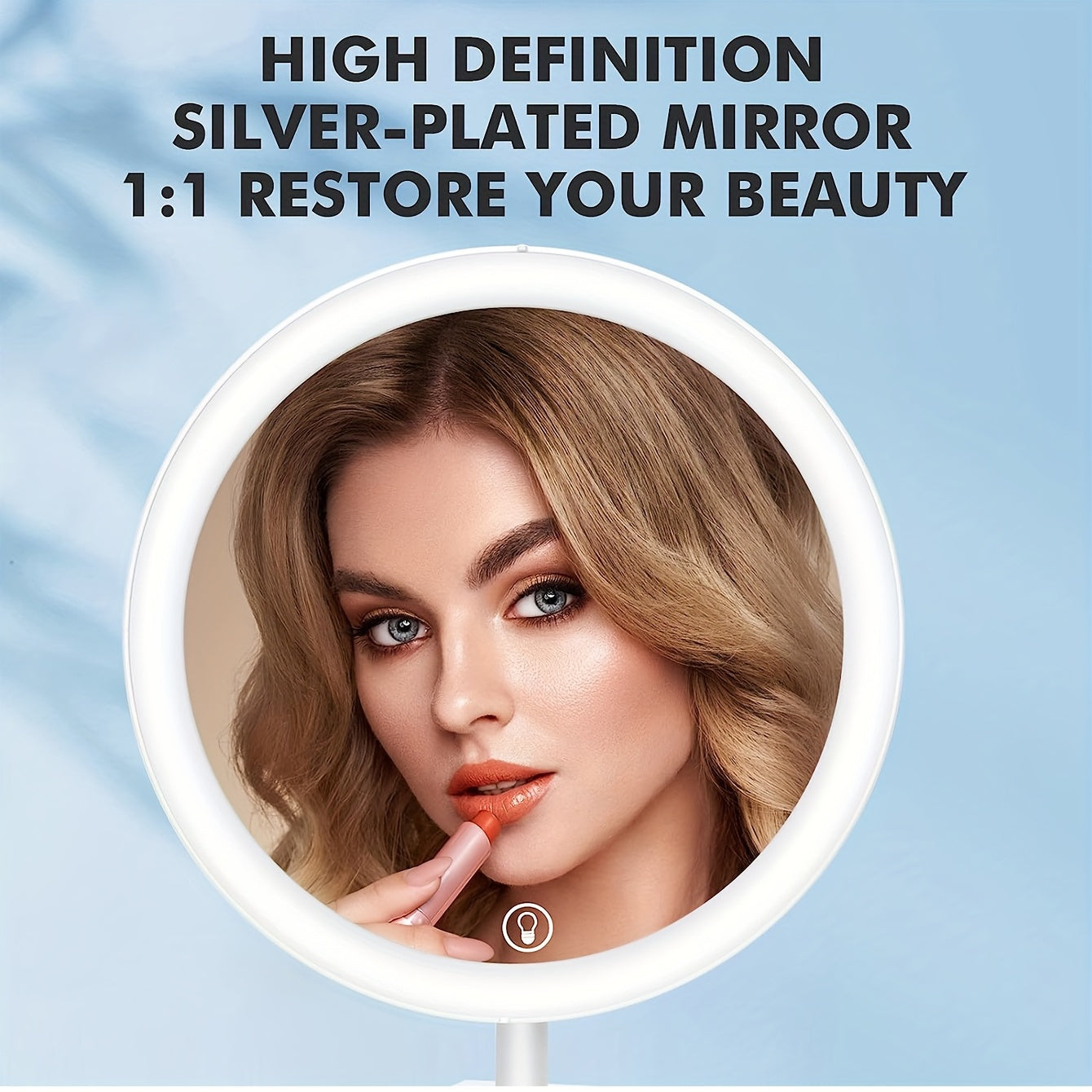 Portable LED Makeup Mirror Touch Control USB Rechargeable Brightness Adjustable