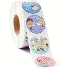 500 Cartoon Encouragement Slogan Stickers Roll Hand Cross Pattern Scripture Gift