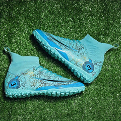 Men's High Top Turf Football Boots Outdoor Soccer Cleats