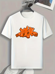 Graffiti Style Pattern Print Men's Sports T shirt Graphic Tee