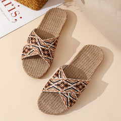 Minimalist Linen Lightweight Non Slip Open Toe Slides