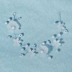 Flower & Pearl Decor Hair Band Headband Bridal Wedding Headwear
