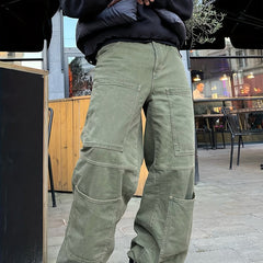 100% Cotton Men's Retro Denim Cargo Pants