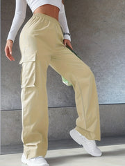 Cargo Pants High Waist Straight Leg Casual Wide Leg Pants