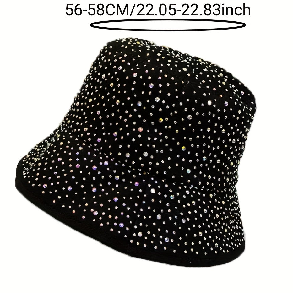 Rhinestone Decor Casual Bucket Hat - Adjustable Fisher