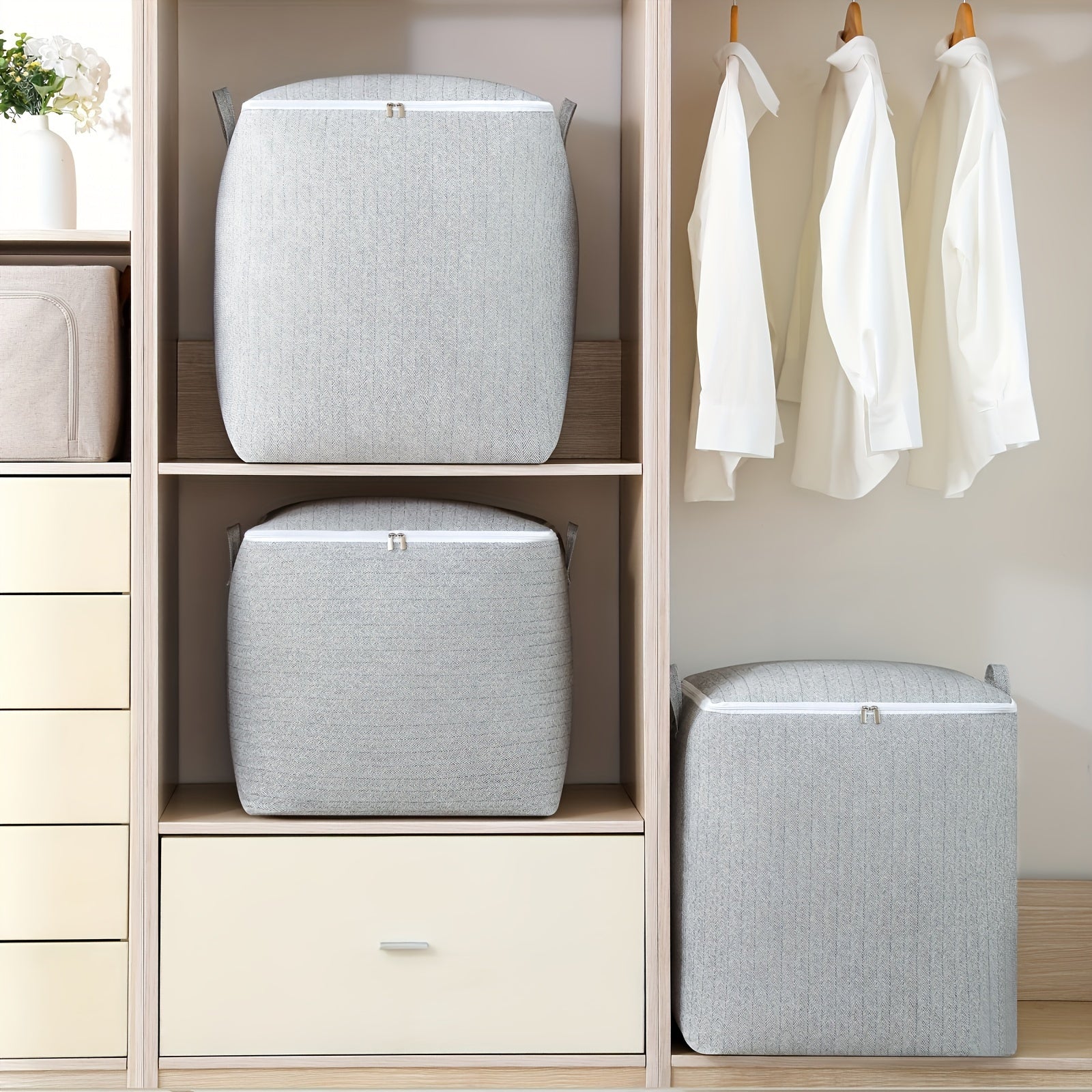 Large Capacity Storage Bag With Handles Clothes Quilts Wardrobe Organizer