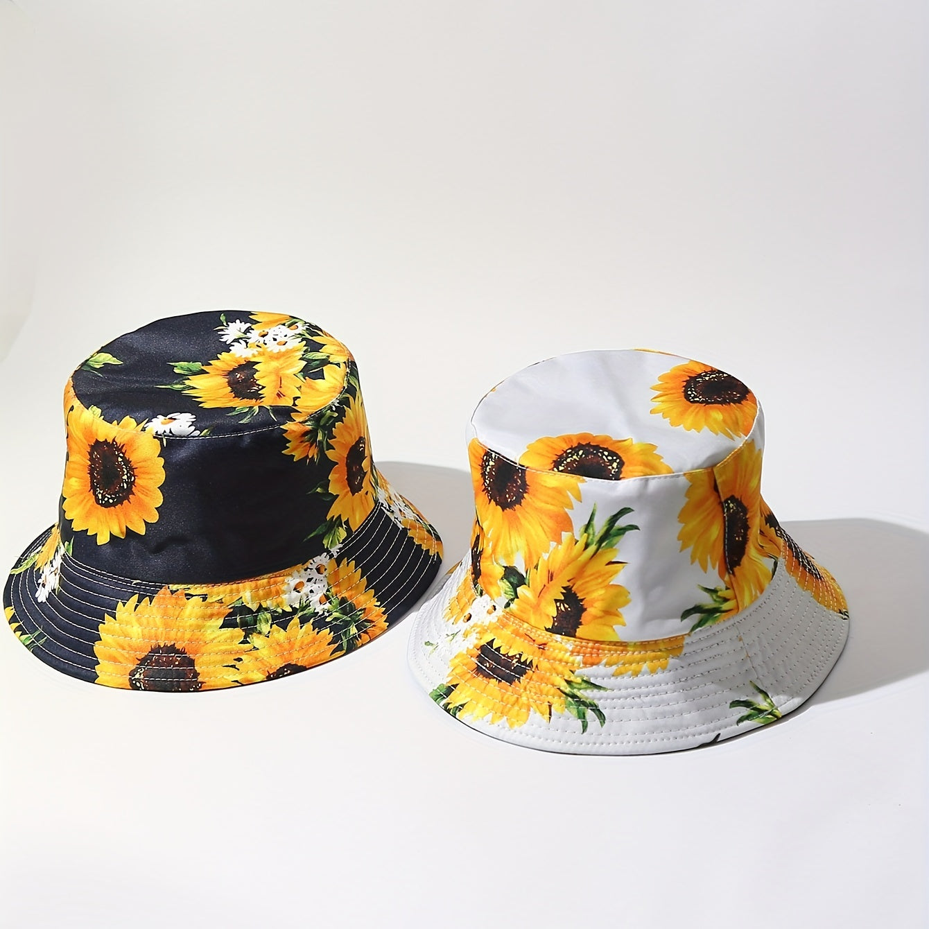 Sunflower Printed Bucket Hat Lightweight Sunscreen Fisherman Cap