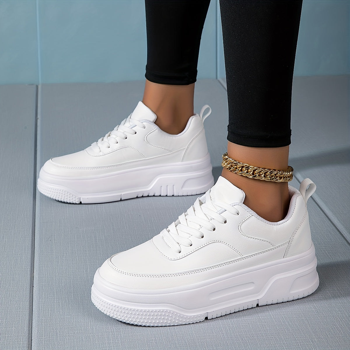 Women's Thick Bottom Skate Shoes Heightening Sneakers