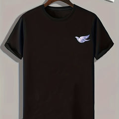 Bird Pattern Print Men's Comfy Sports T shirt Graphic Tee
