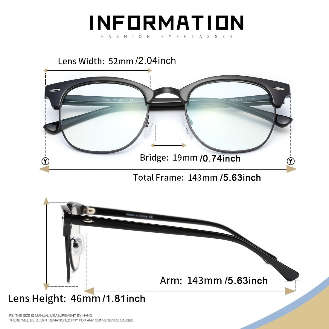 Men's Vintage Half Frame Glasses Holder