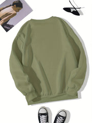 Women's Solid Crew Neck Sweatshirt for Fall & Winter