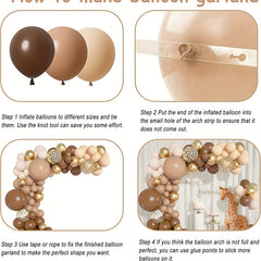 Coffee Theme Happy Birthday Balloon Set with Garland Arch Kit