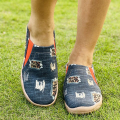 Leopard Pattern Slip-On Flat Canvas Shoes for Women