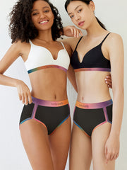 3pcs Letter Print Colorblock Panties Women's Lingerie