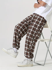 Men's Plaid Casual Cropped Pants