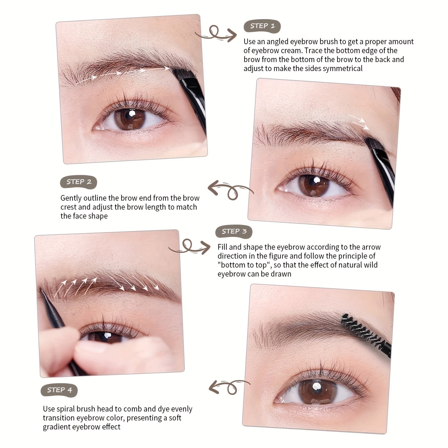 Rose Eyebrow Pomade Waterproof Eyebrow Cream Coffee Brown Natural Brown