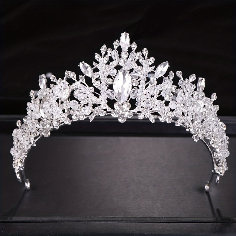 Baroque Crystal Bridal Head Piece Earrings Necklace Set Wedding Jewelry