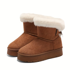 Thick Sole Non Slip Snow Boots Plush Lined Furry Winter Shoes