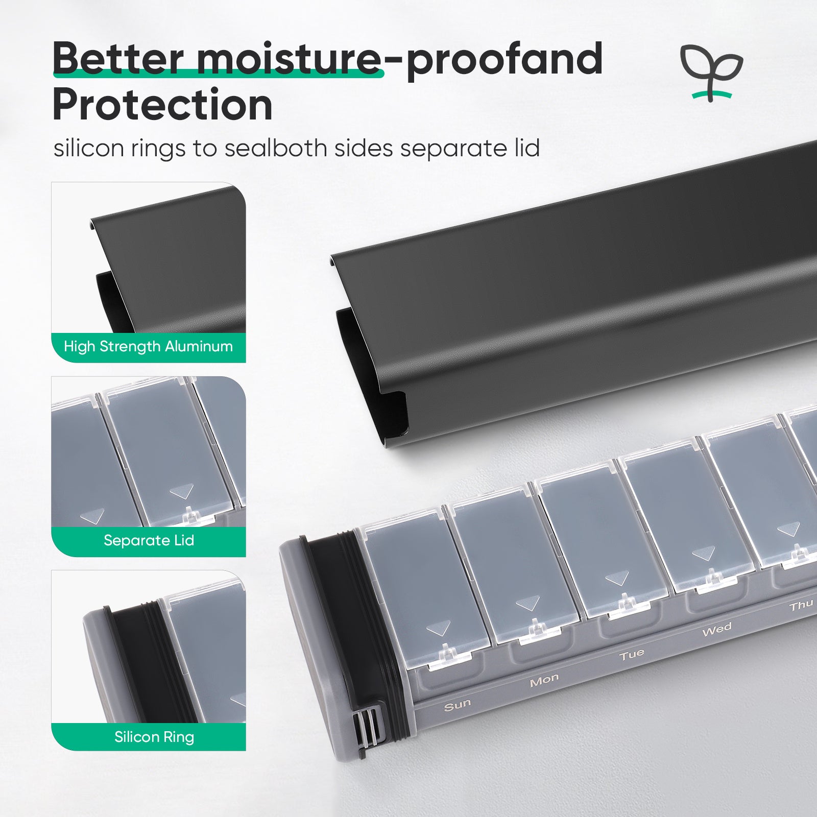 Aluminum 7-Day Travel Pill Box