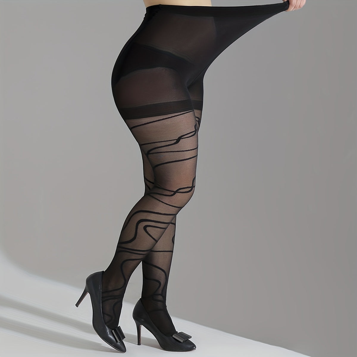 Jacquard High Rise Pantyhose