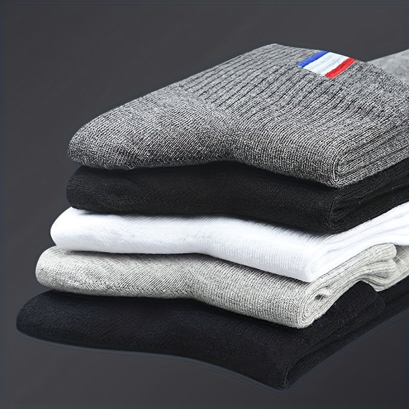 5 Pairs Casual Sports Socks Men's Crew Socks Outdoor All Seasons