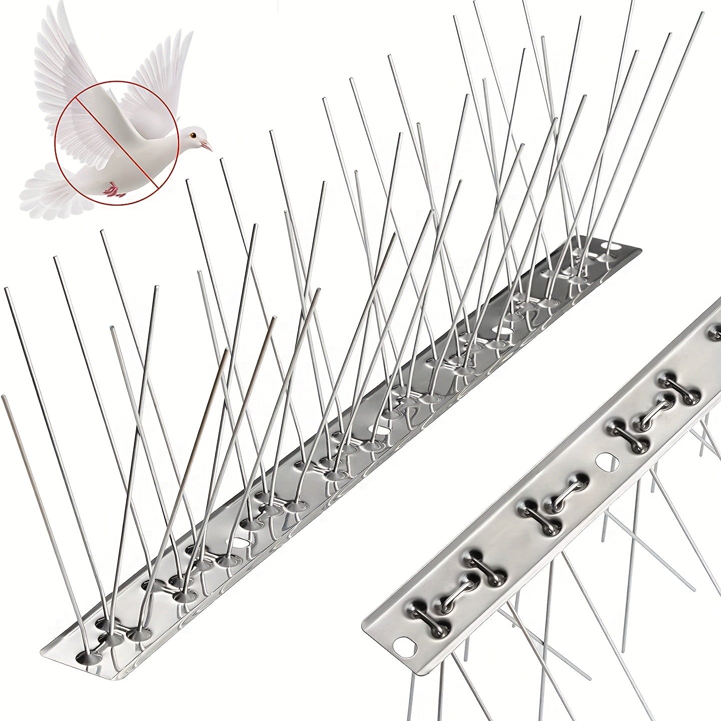 8ft Stainless Steel Pigeon Spikes for Roof Balcony Conservatory