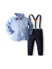 Boys Gentleman Outfits Long Sleeve Shirt&Pants Set