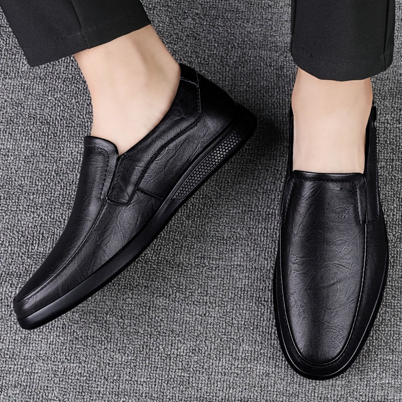 CLOHOO Personalized Leather Dress Shoes Custom Slip On Flat Shoes
