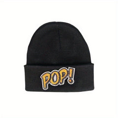 POP Sequin Decor Beanie Solid Elastic Knit Hat Lightweight Warm Skull Cap