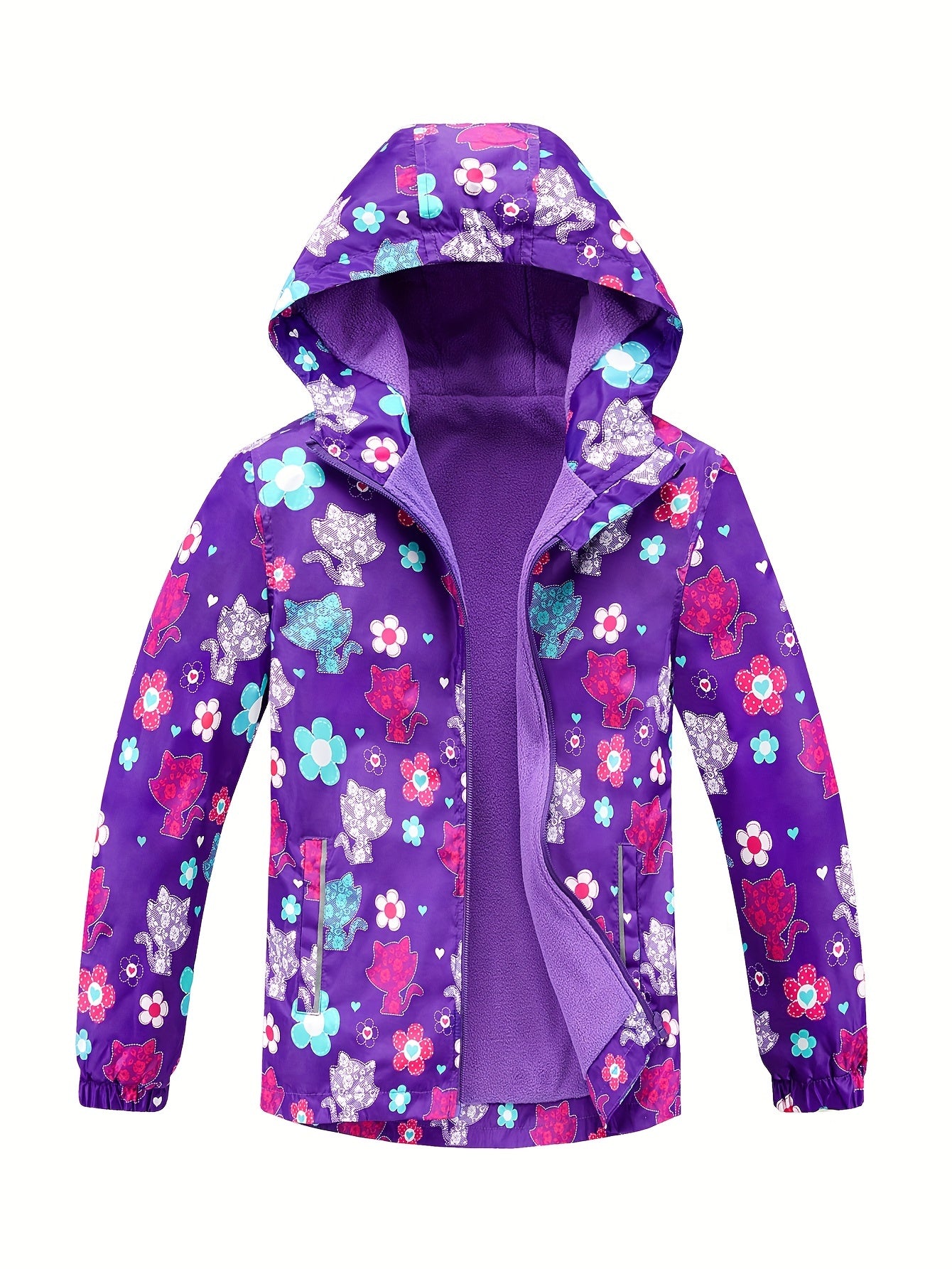 Girls Gradient Tie Dye Hooded Jacket for Spring Fall Winter