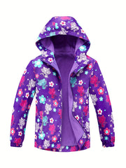 Girls Gradient Tie Dye Hooded Jacket for Spring Fall Winter