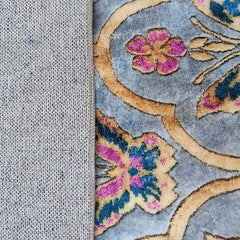Vintage Floral Faux Wool Area Rug - American Style Living Room Bedroom Carpet