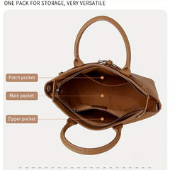 Women's Top Grain Leather Quilted Tote Bag