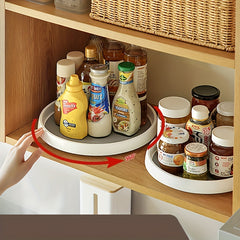 2 Layer Turntable Storage Tray Non Slip Rotating Seasoning Box Cosmetic Kitc